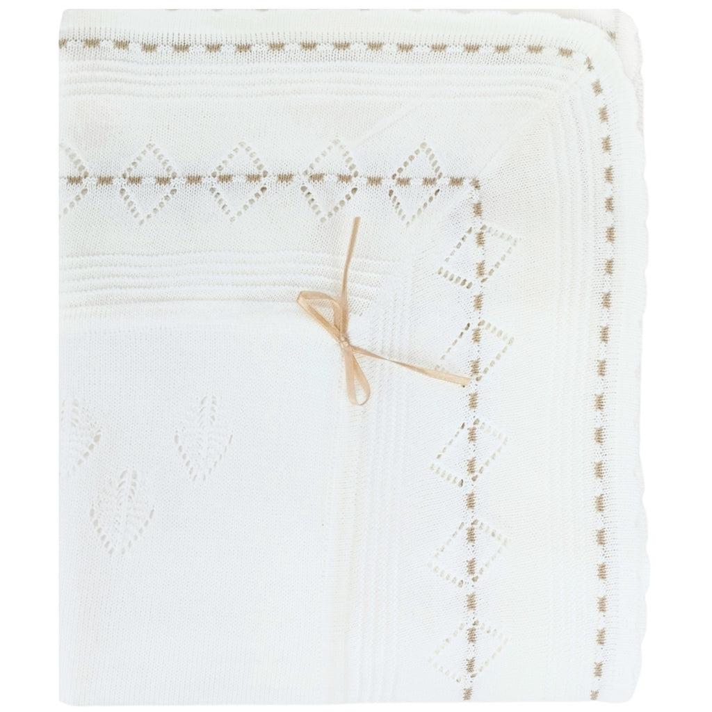 Colcha bebé Hilo Tacto con algodon - Blanco Dorado