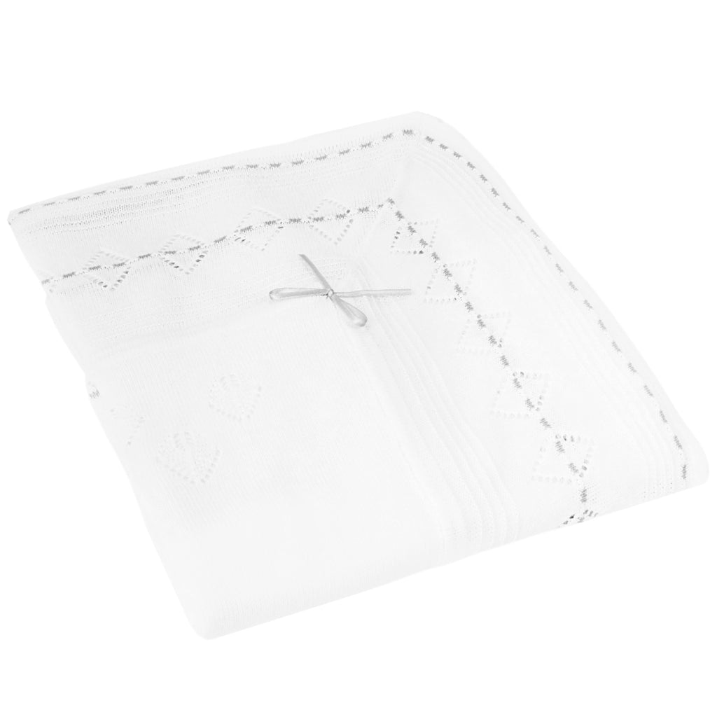 Colcha bebé Hilo Tacto con algodon - Blanco Plomo