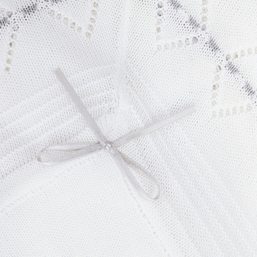 Colcha bebé Hilo Tacto con algodon - Blanco Plomo