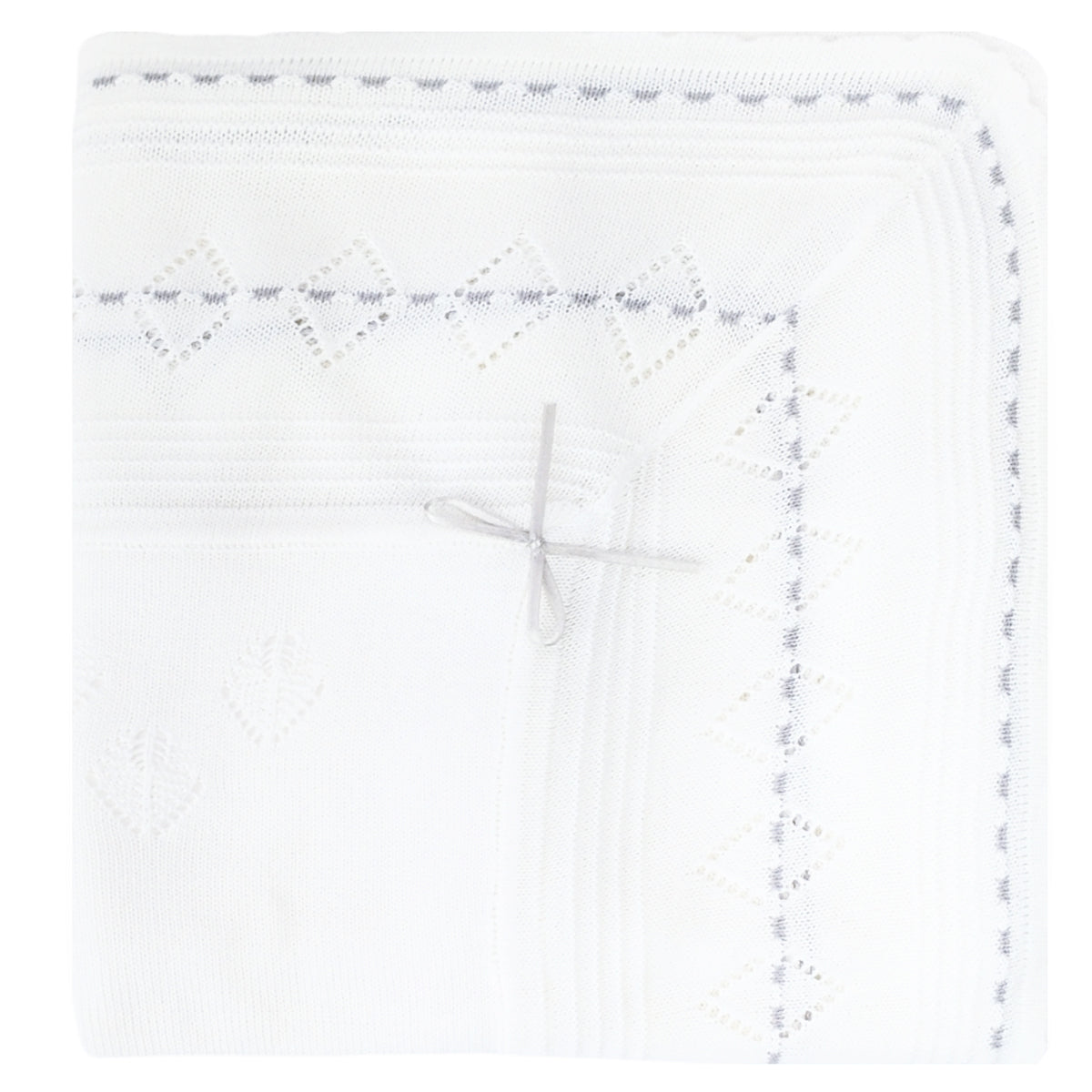 Colcha bebé Hilo Tacto con algodon - Blanco Plomo