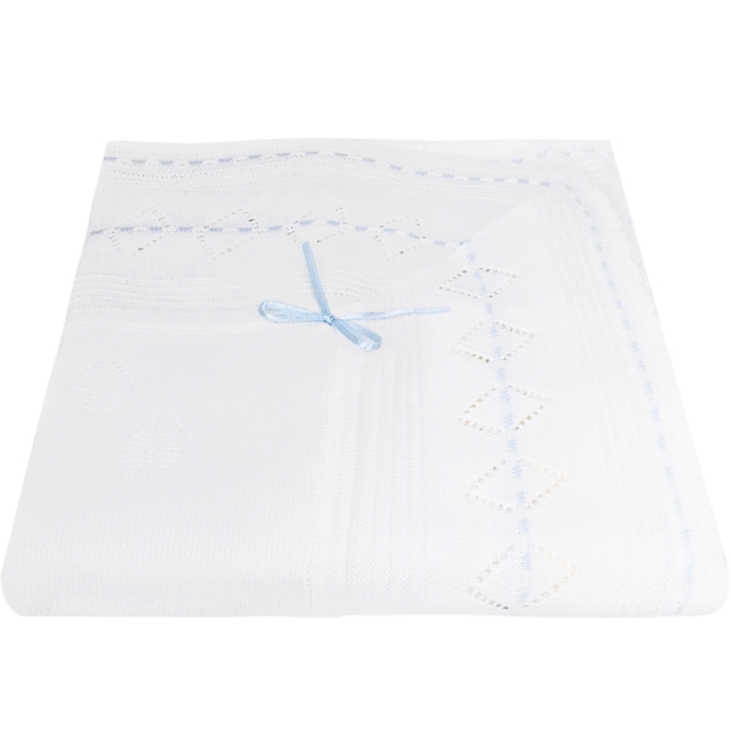 Colcha bebé Hilo Tacto con algodon - Blanco Celeste