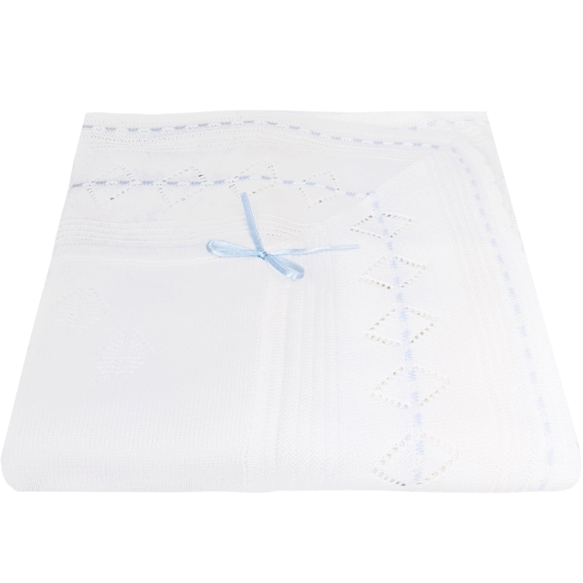Colcha bebé Hilo Tacto con algodon - Blanco Celeste