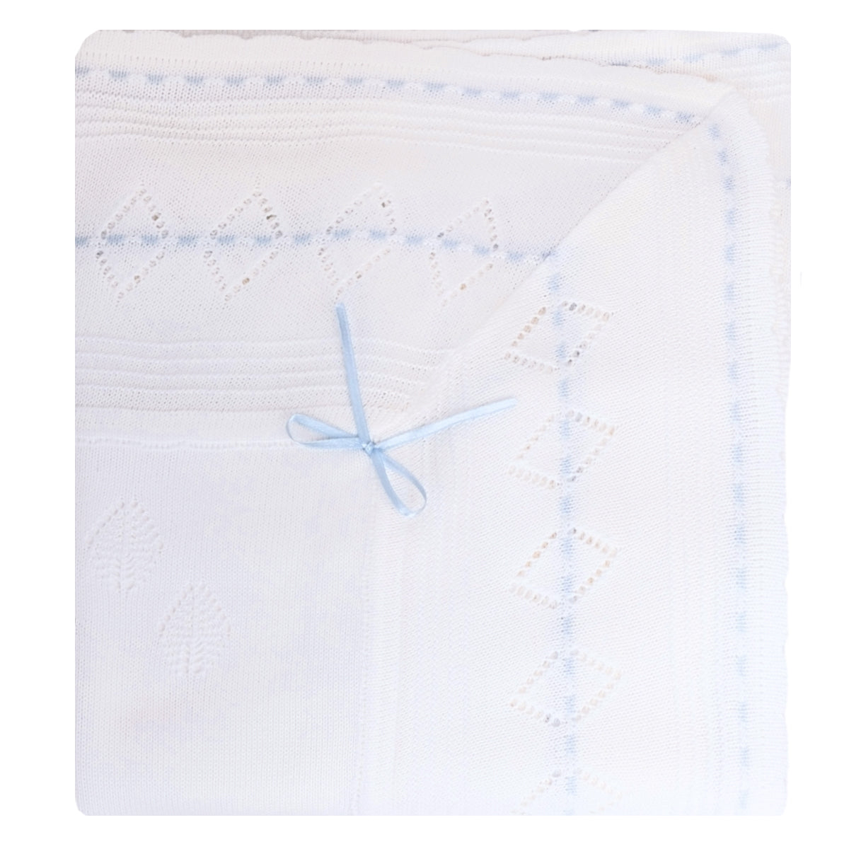 Colcha bebé Hilo Tacto con algodon - Blanco Celeste