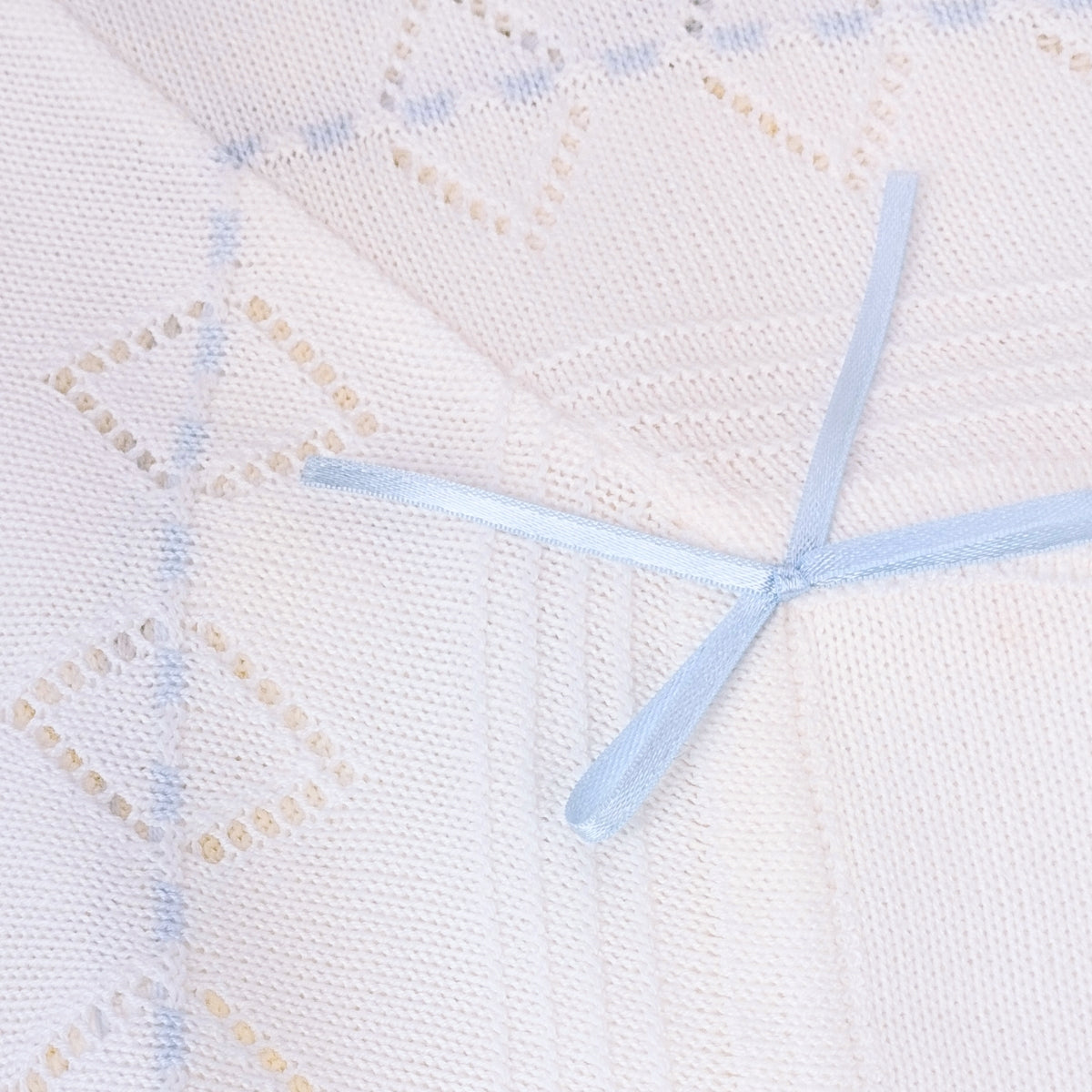 Colcha bebé Hilo Tacto con algodon - Blanco Celeste