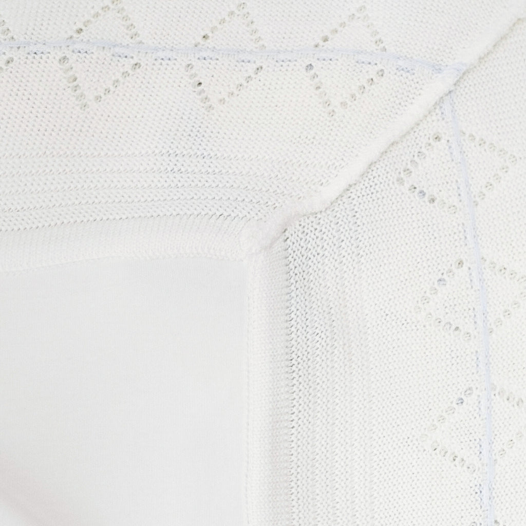 Colcha bebé Hilo Tacto con algodon - Blanco Celeste