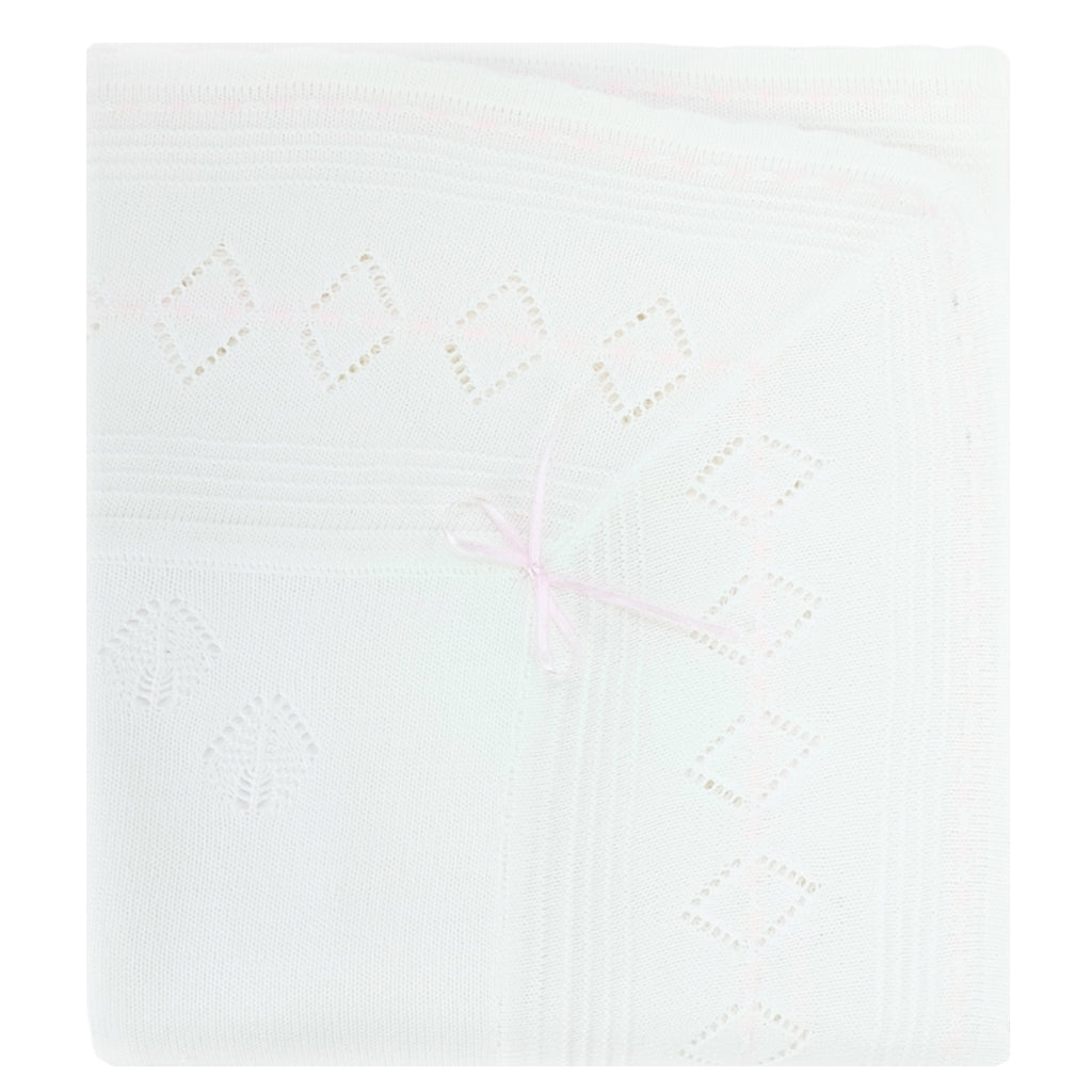 Colcha bebé Hilo Tacto con algodon - Blanco Rosado