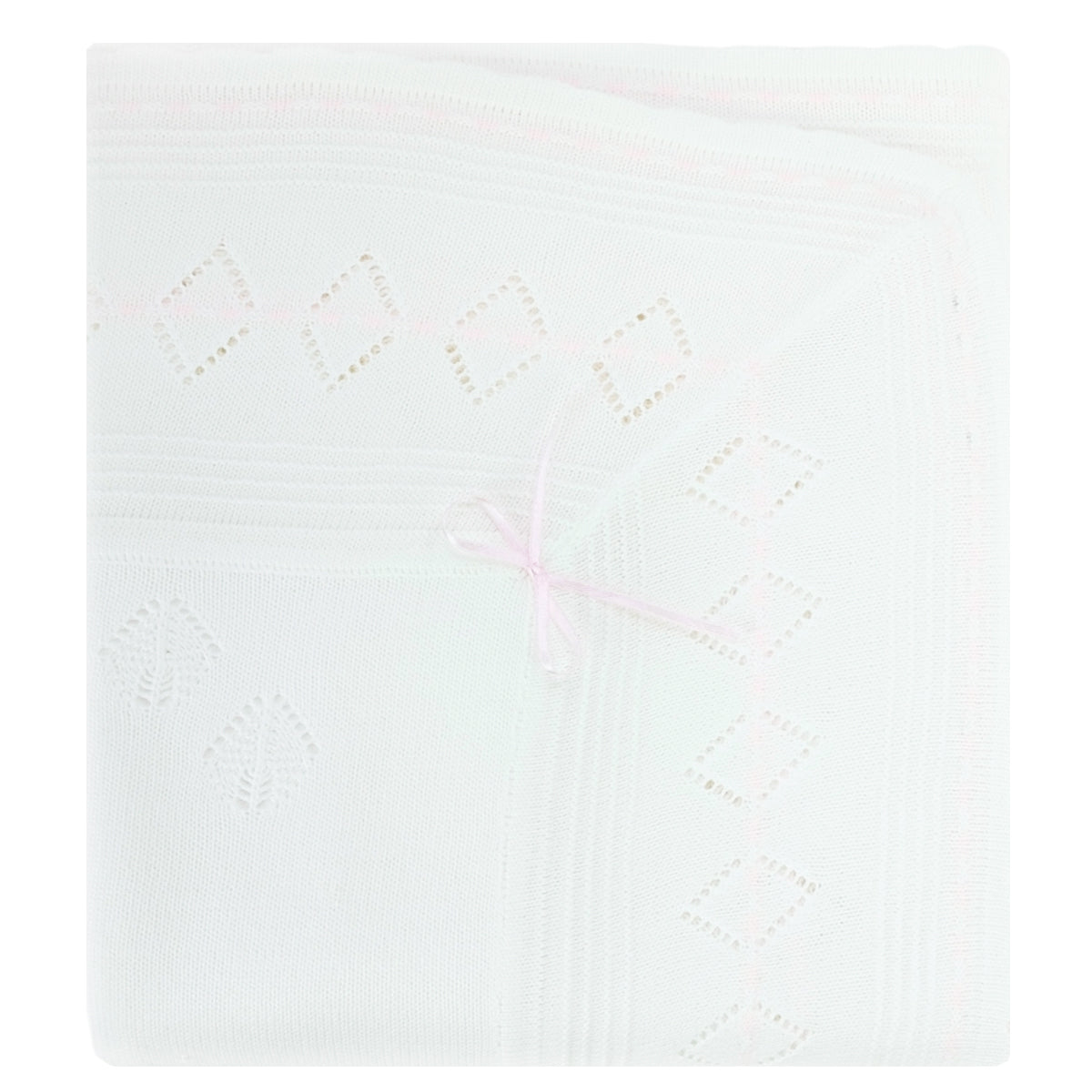 Colcha bebé Hilo Tacto con algodon - Blanco Rosado