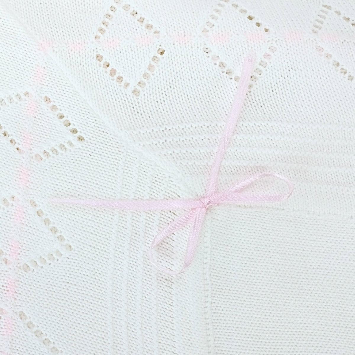 Colcha bebé Hilo Tacto con algodon - Blanco Rosado