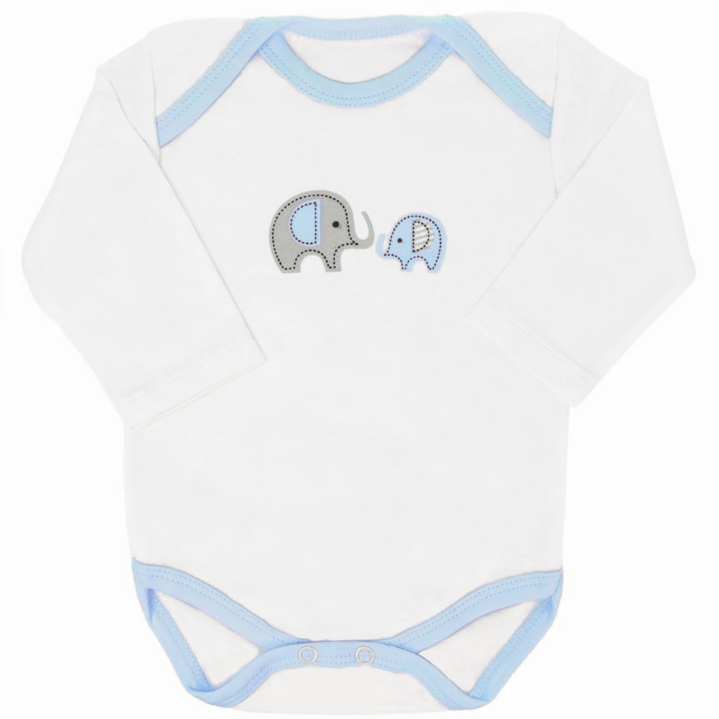 Ajuar Algodón - Elefante - 6 piezas - Celeste G - Talla RN