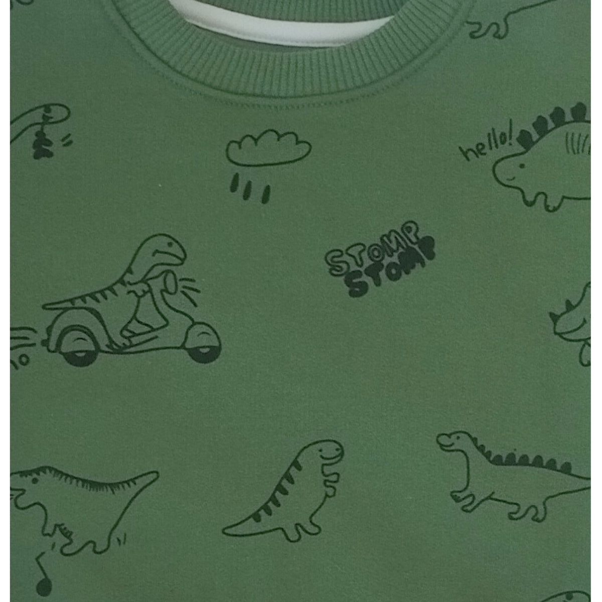 Conjunto Franela reactiva - 2 piezas - Dino Hello - Verde