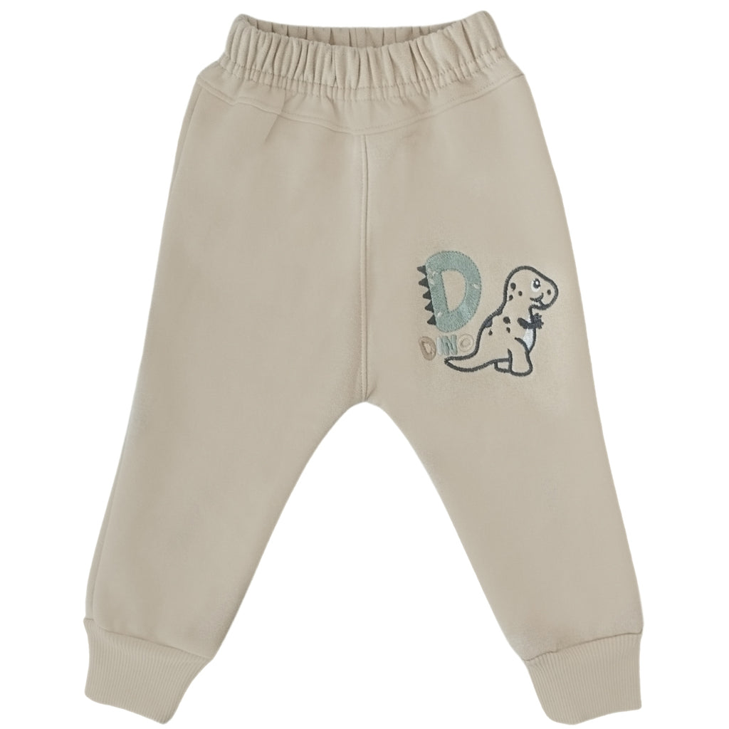 Conjunto Franela reactiva - 2 piezas - Dino Hello - Beige