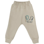 Conjunto Franela reactiva - 2 piezas - Dino Hello - Beige