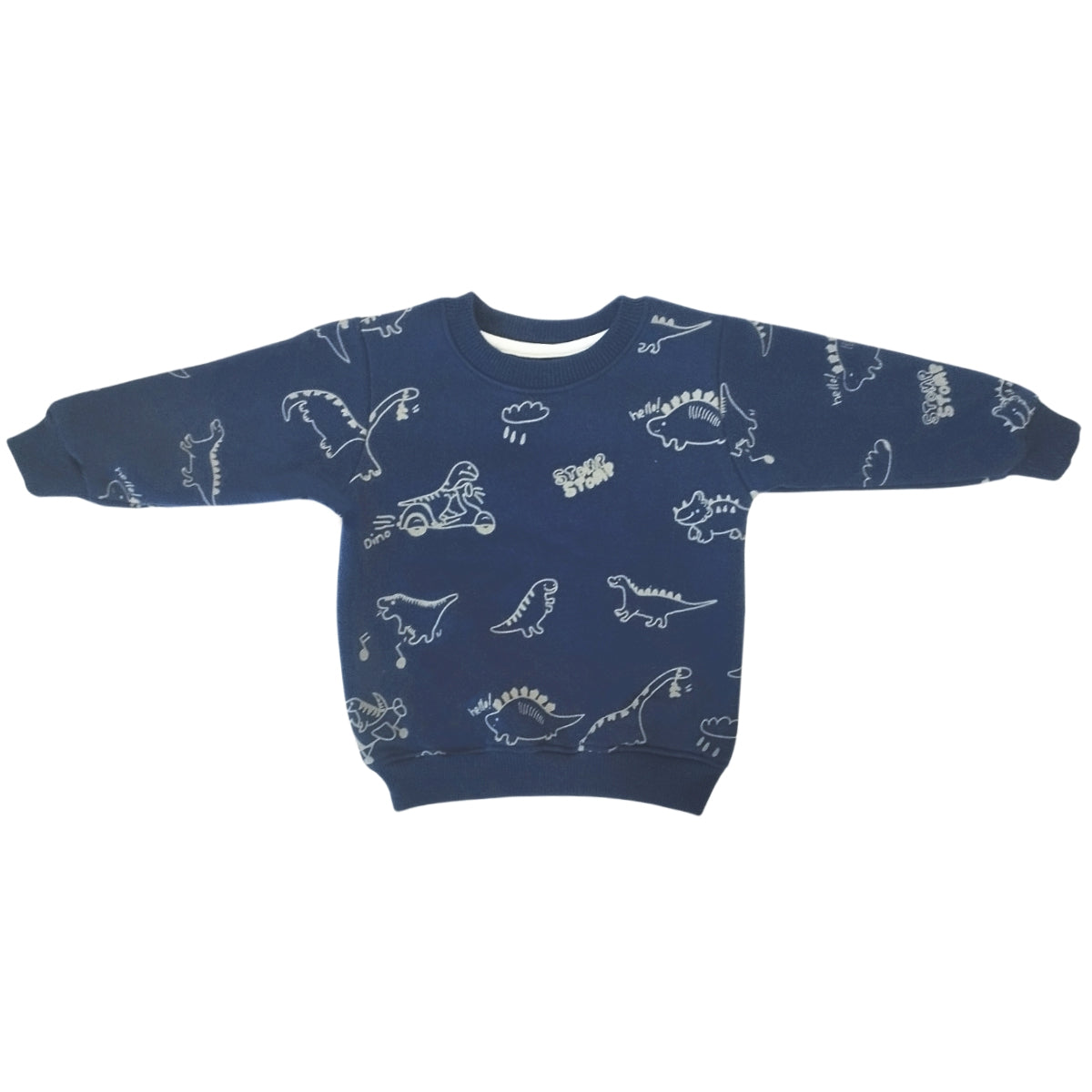 Conjunto Franela reactiva - 2 piezas - Dino Hello - Azul