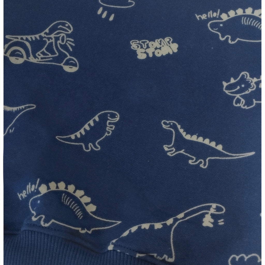 Conjunto Franela reactiva - 2 piezas - Dino Hello - Azul