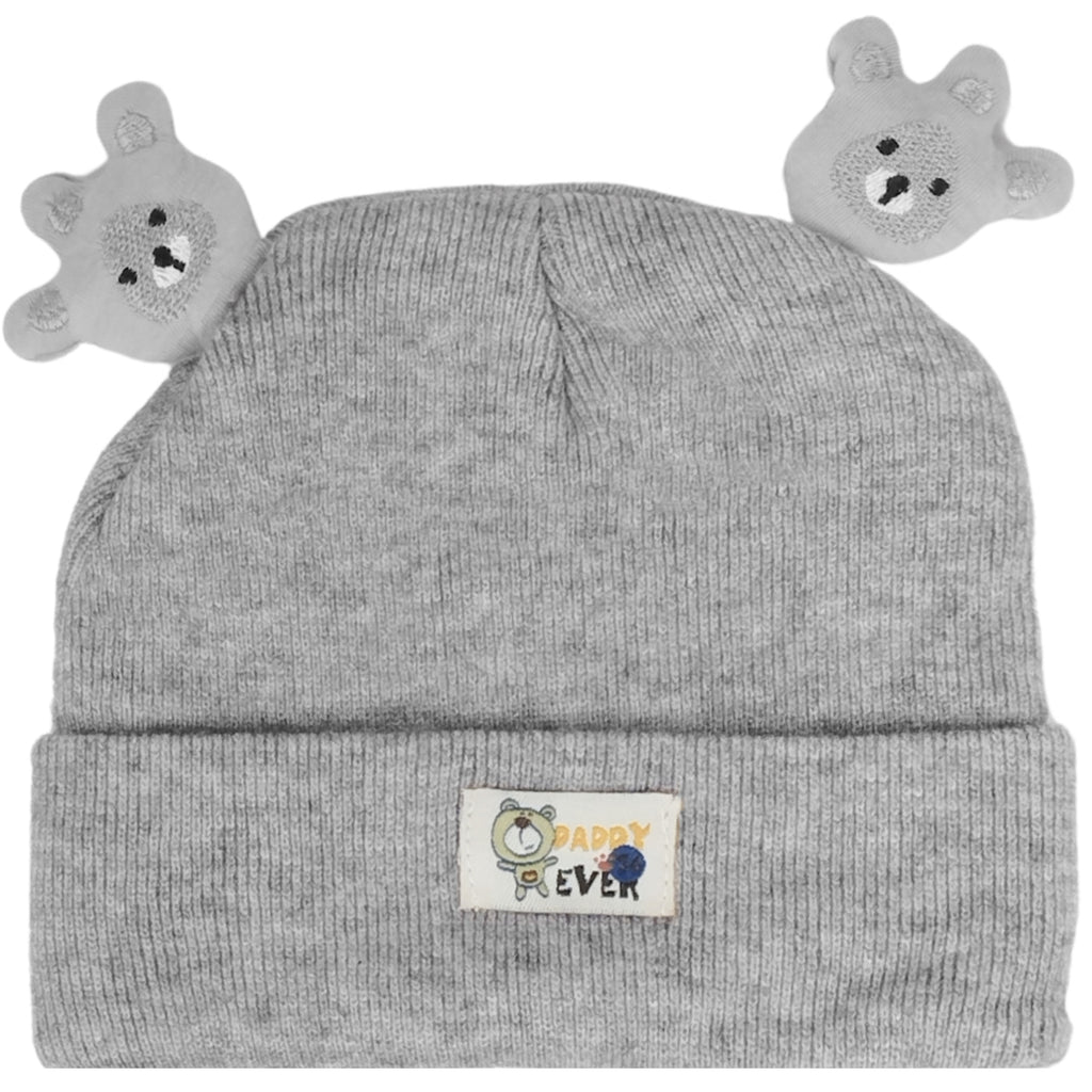 Gorro Bebé - Patita de Oso - Plomo