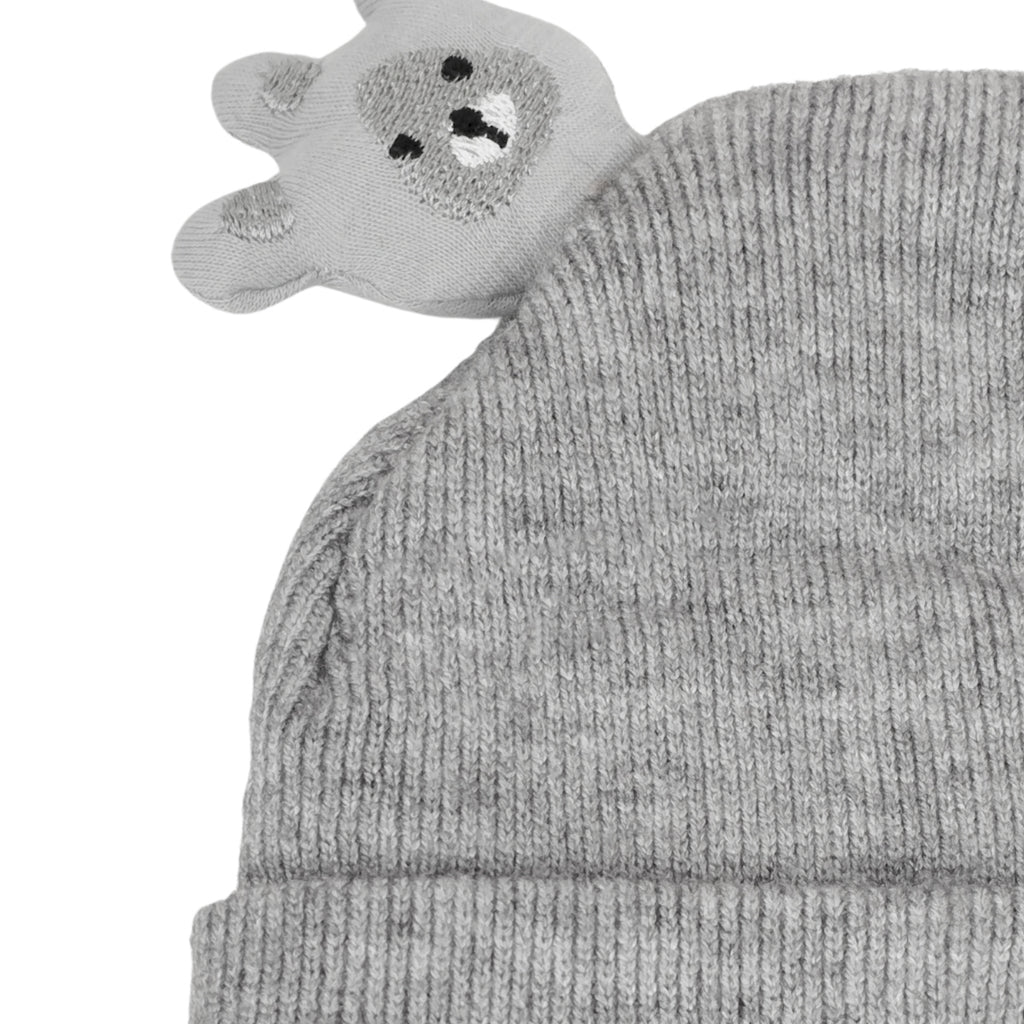 Gorro Bebé - Patita de Oso - Plomo
