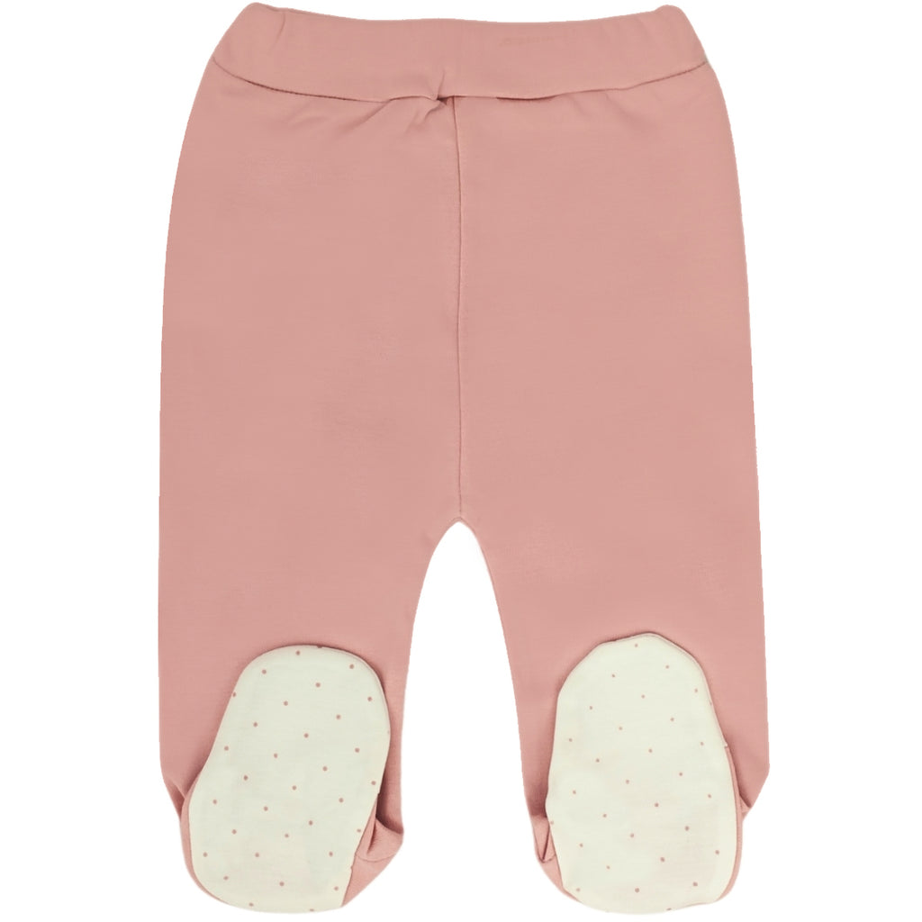 Ajuar Bebe 3 piezas Algodon - Conejitos - Palo Rosa-Crema