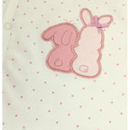 Ajuar Bebe 3 piezas Algodon - Conejitos - Palo Rosa-Crema