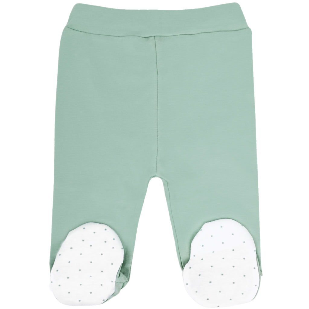 Ajuar Bebe 3 piezas Algodon - Conejitos - Blanco-Verde