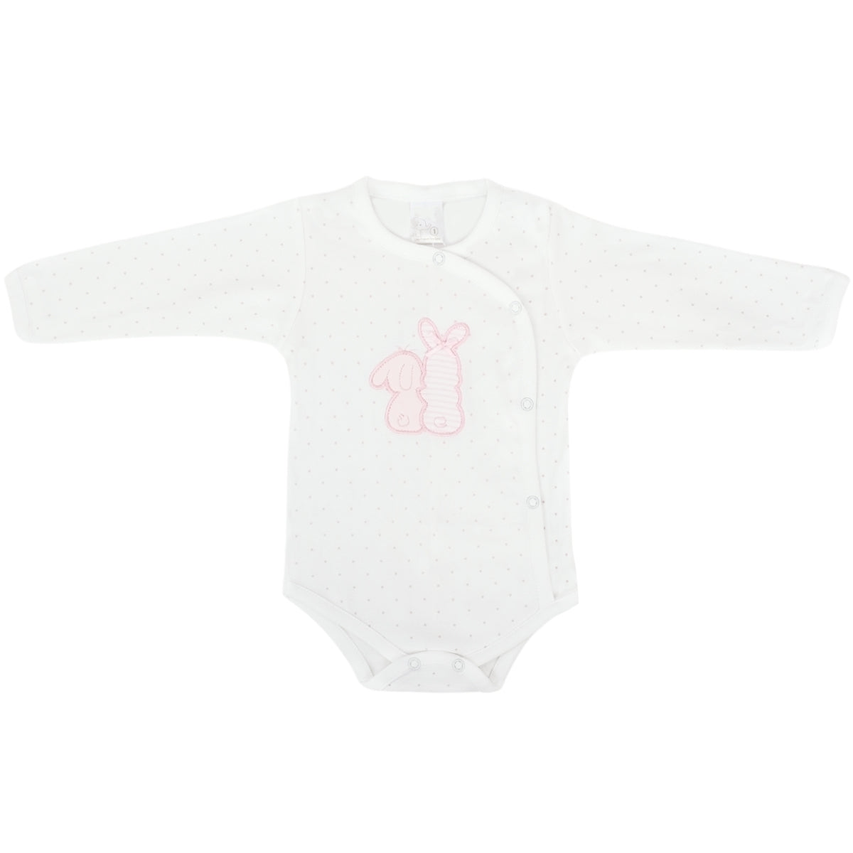 Ajuar Bebe 3 piezas Algodon - Conejitos - Blanco-Rosado