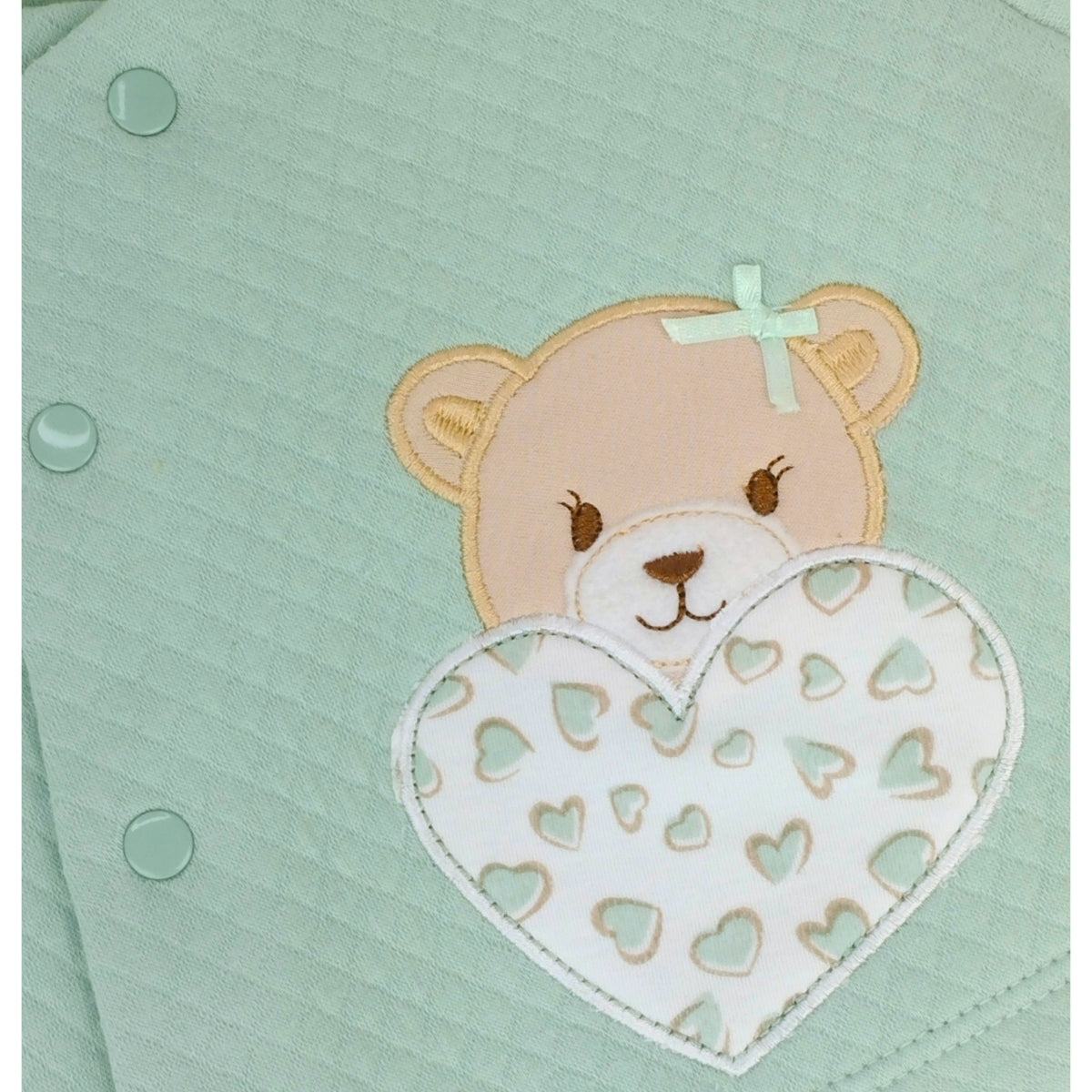 Conjunto Jacquard Osita Corazon - 4 piezas - Verde