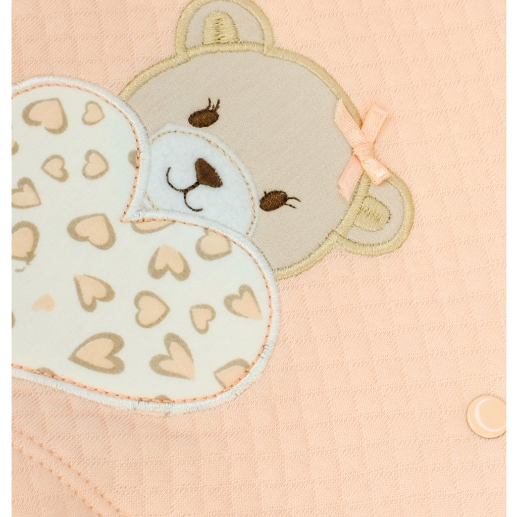 Conjunto Jacquard Osita Corazon - 4 piezas - Melon