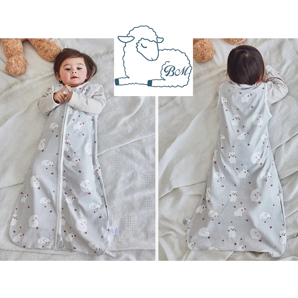 Saco de dormir fino - 100% algodón - Ositos