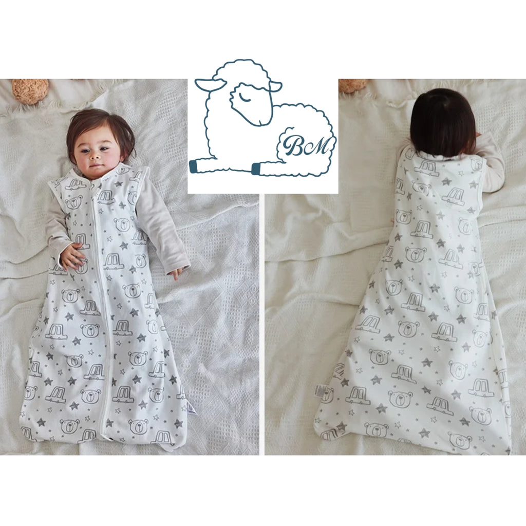 Saco de dormir fino - 100% algodón - Osito y auto