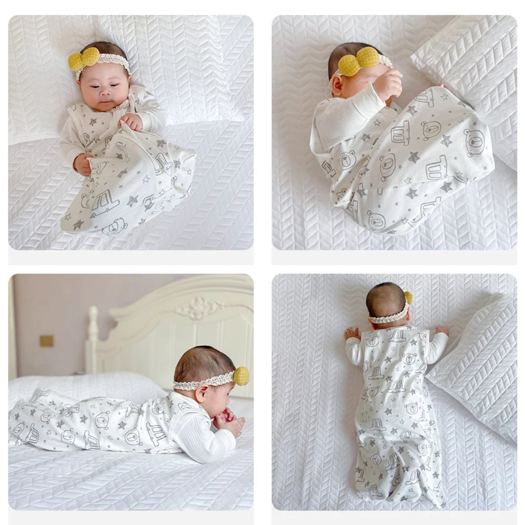 Saco de dormir fino - 100% algodón - Osito y auto