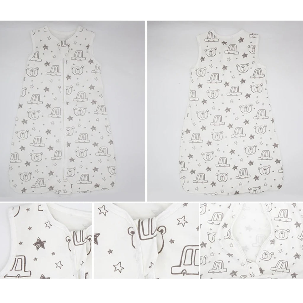 Saco de dormir fino - 100% algodón - Osito y auto