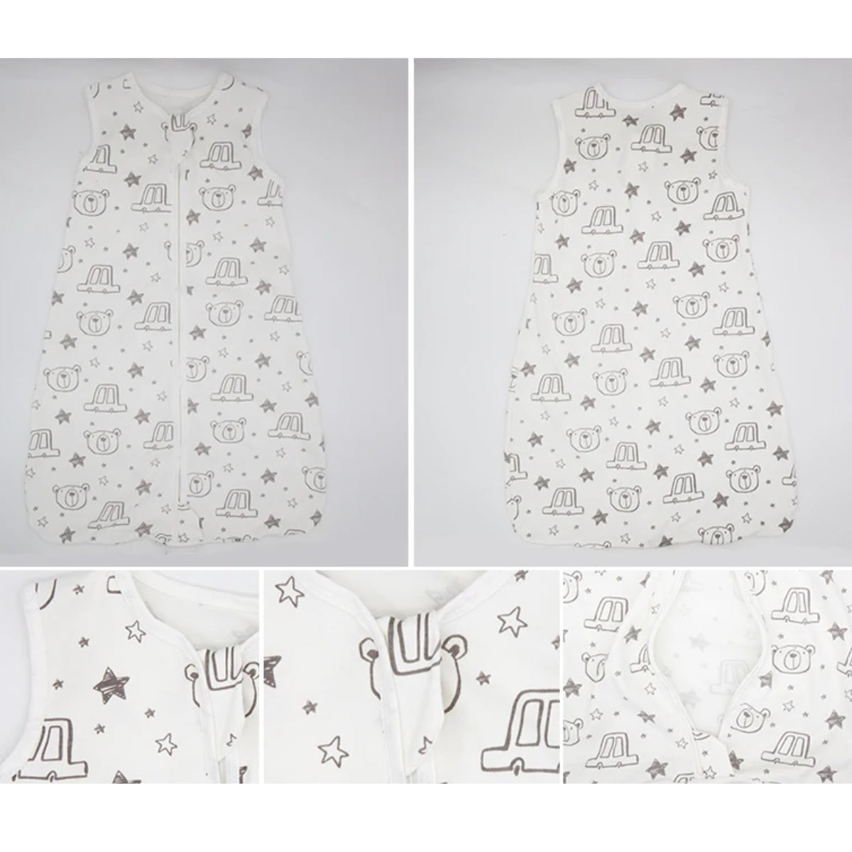 Saco de dormir fino - 100% algodón - Osito y auto