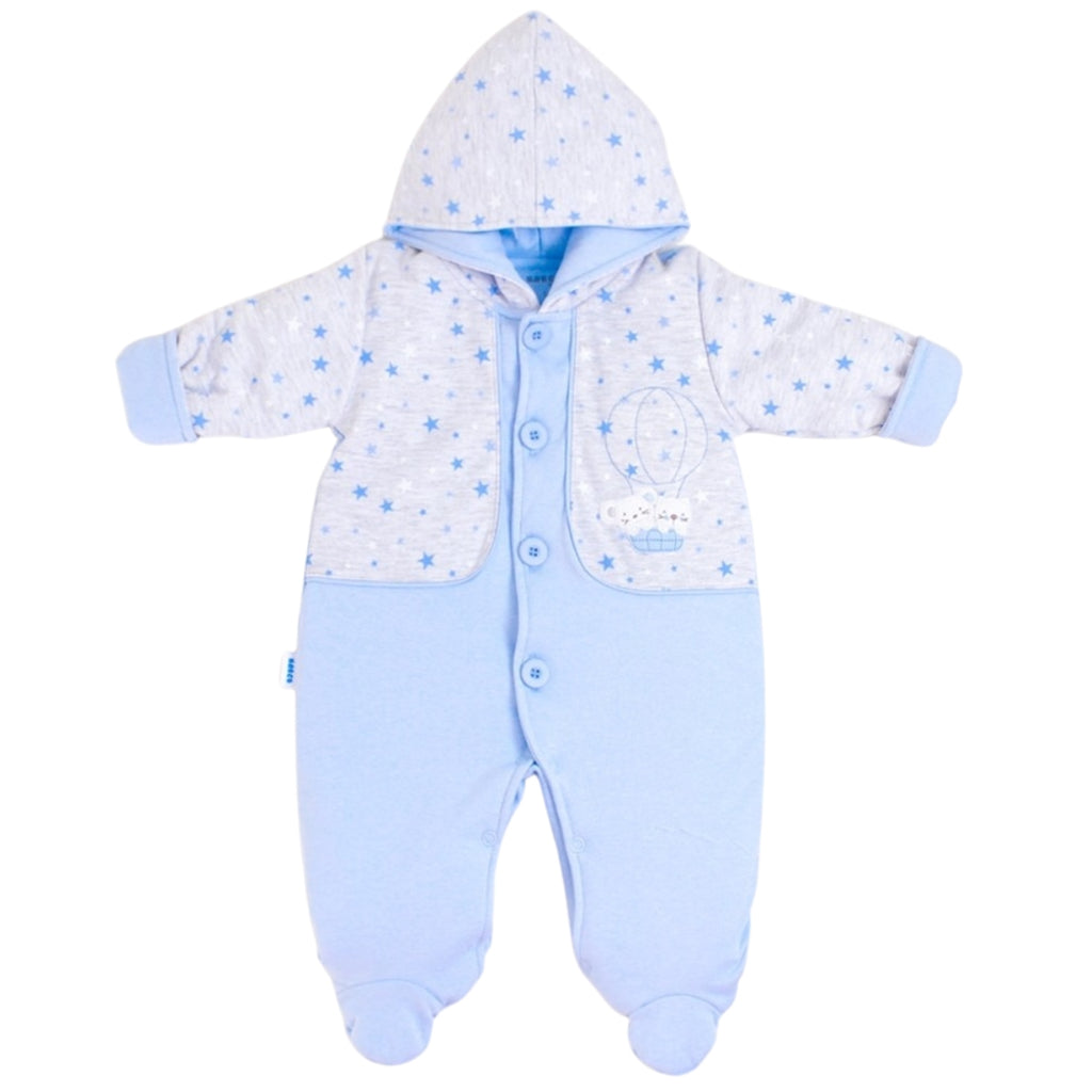 Enterizo acolchado algodon - Estrellas - Celeste