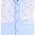 Enterizo acolchado algodon - Estrellas - Celeste