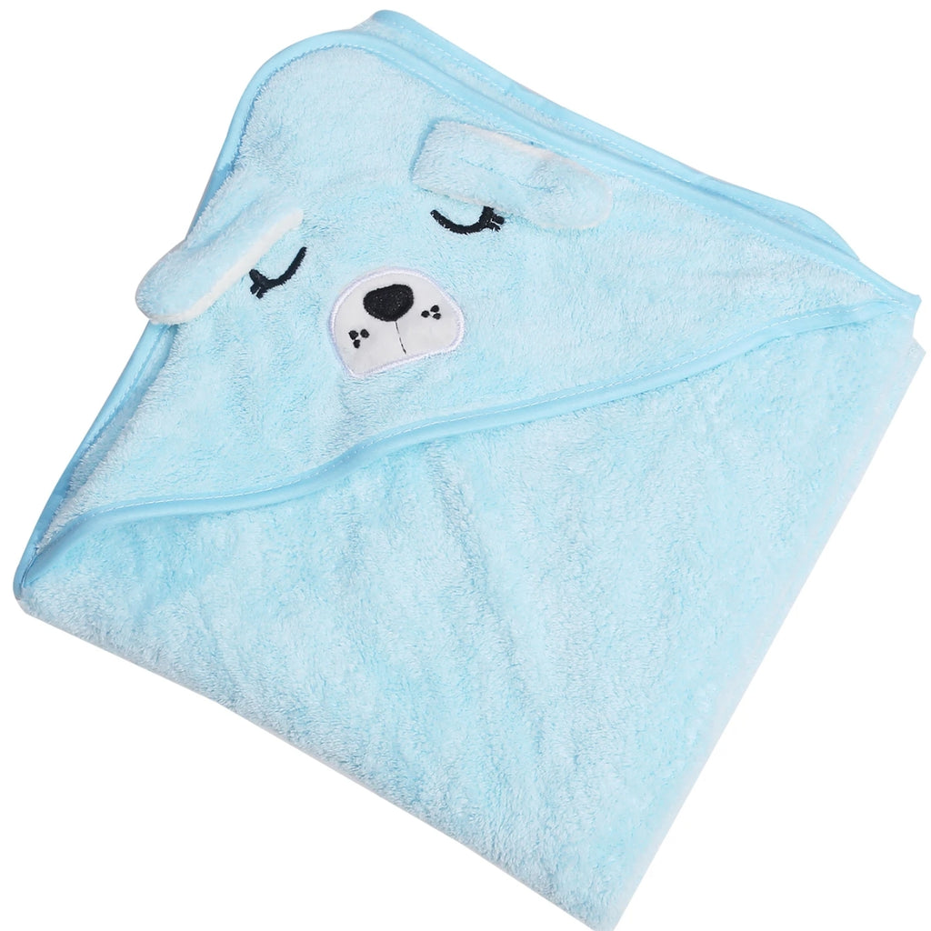 Toalla baño bebé - Perrito - Celeste