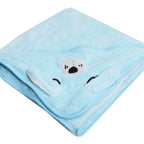 Toalla baño bebé - Perrito - Celeste