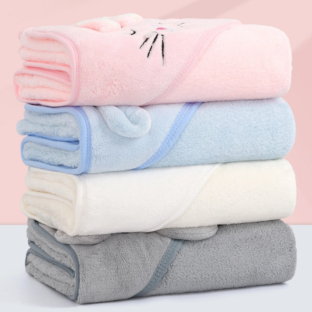 Toalla baño bebé - Perrito - Celeste