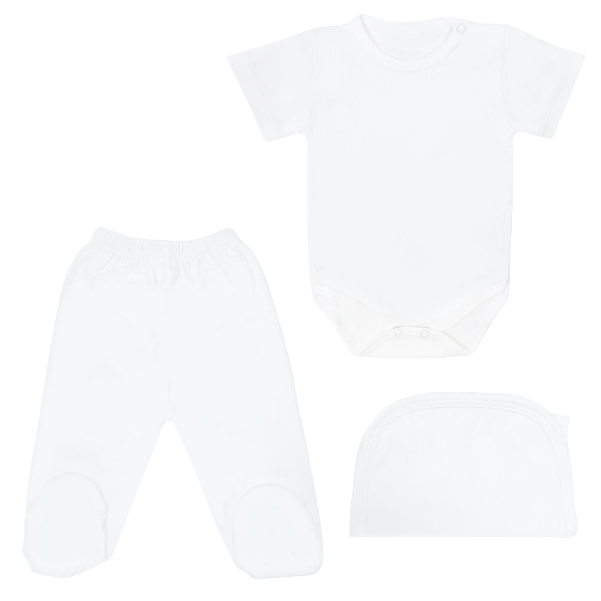 Ajuar Set de 3 piezas Manga corta  Blanco