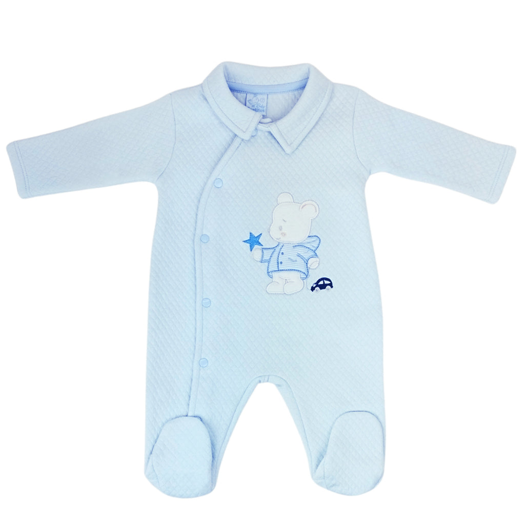 Enterizo jacquard Osito - Celeste