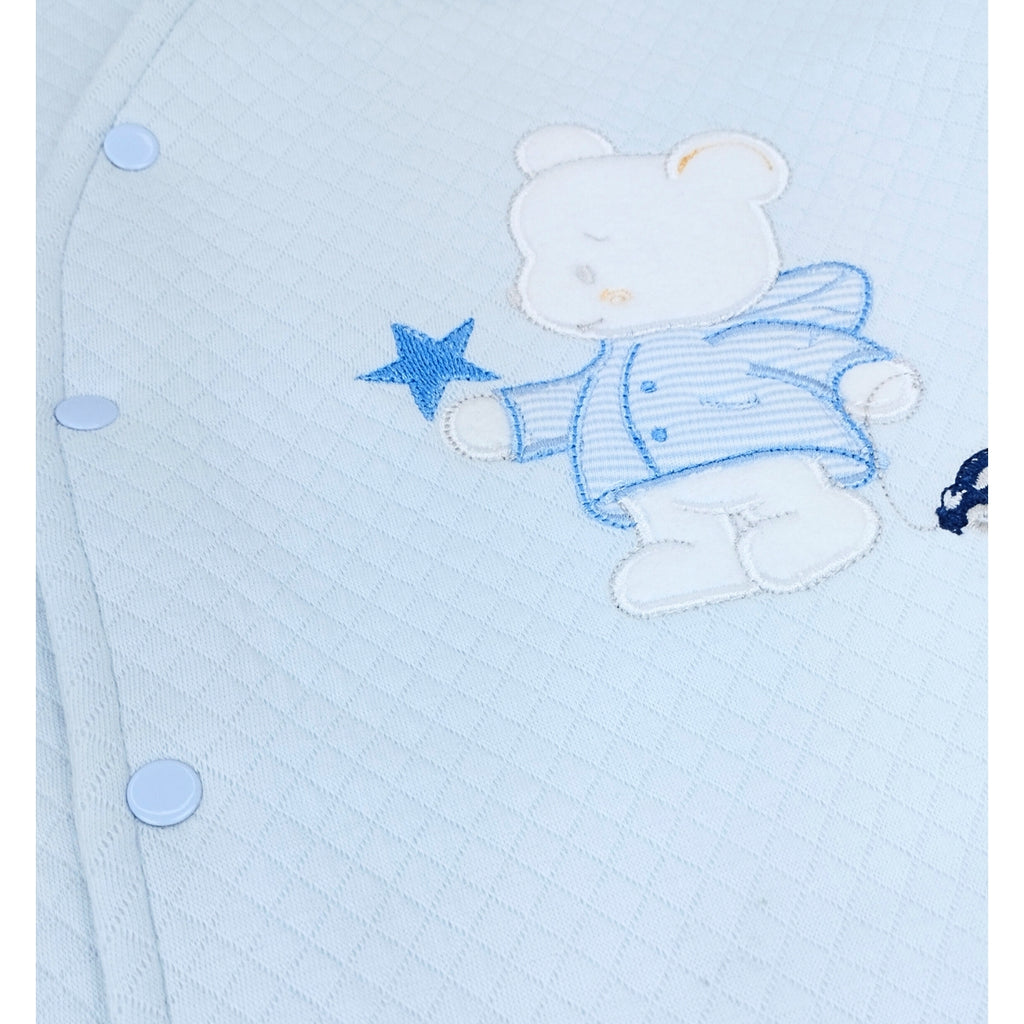 Enterizo jacquard Osito - Celeste