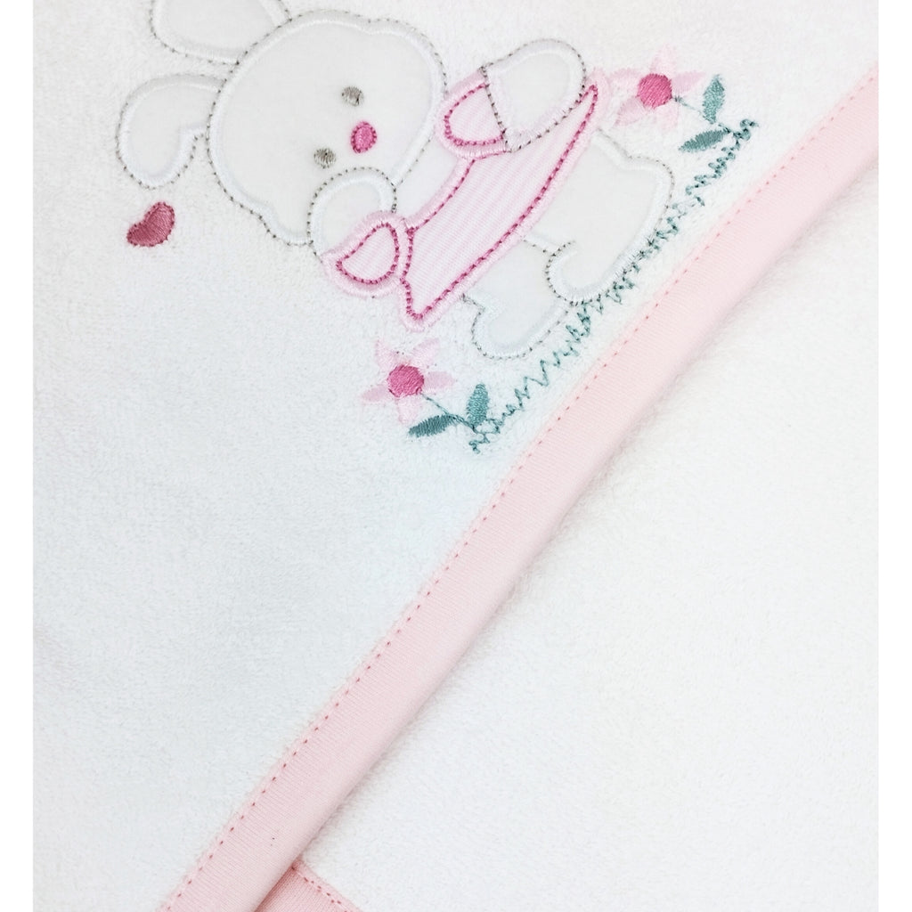 Toalla baño bebé - Conejita - Rosado
