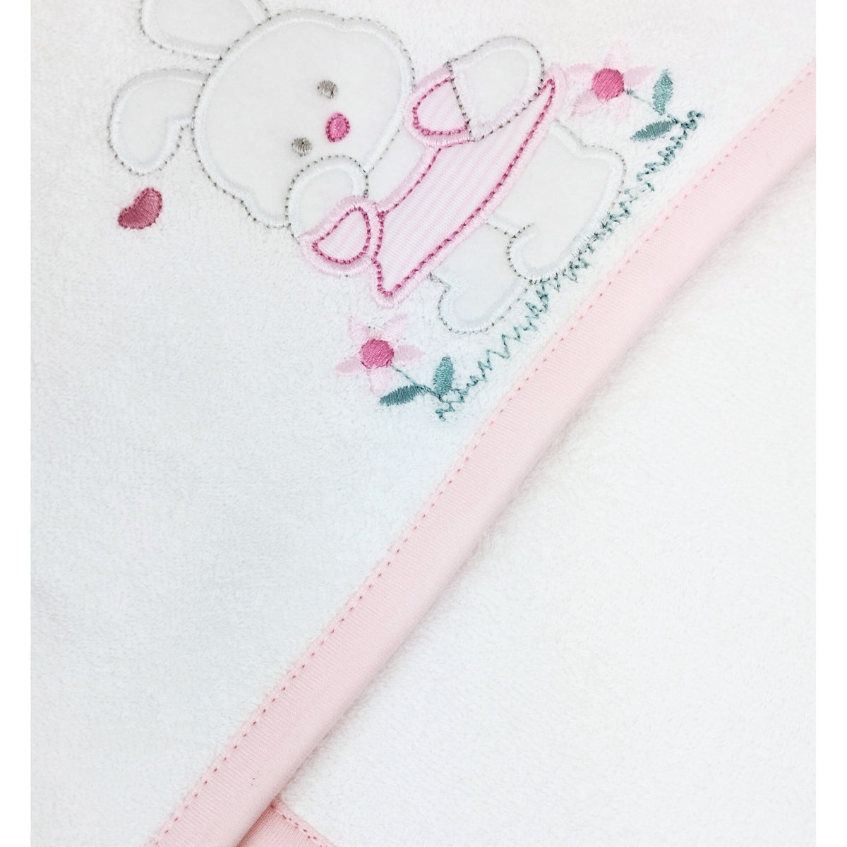 Toalla baño bebé - Conejita - Rosado