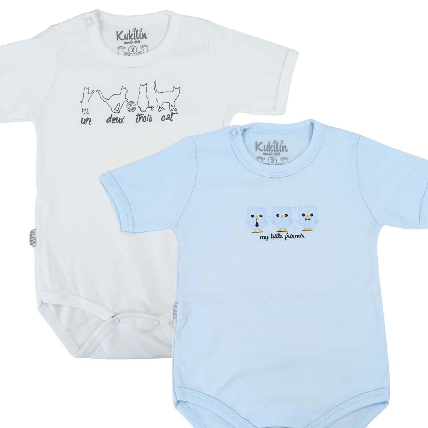 Pack de 2 Bodys de Bebé Manga Corta - N4