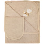 Toalla de Ducha con Capucha Beige para Bebé