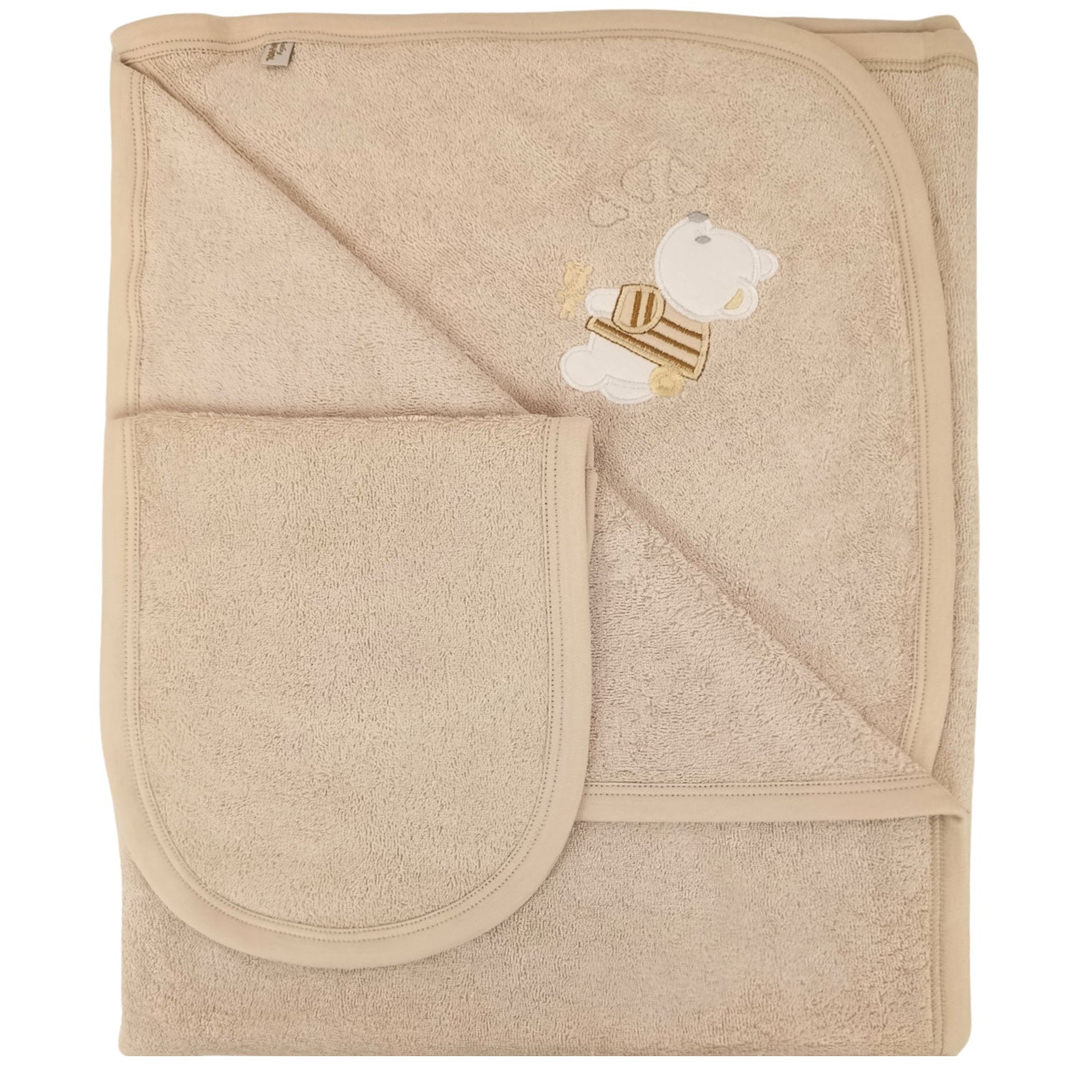 Toalla de Ducha con Capucha Beige para Bebé