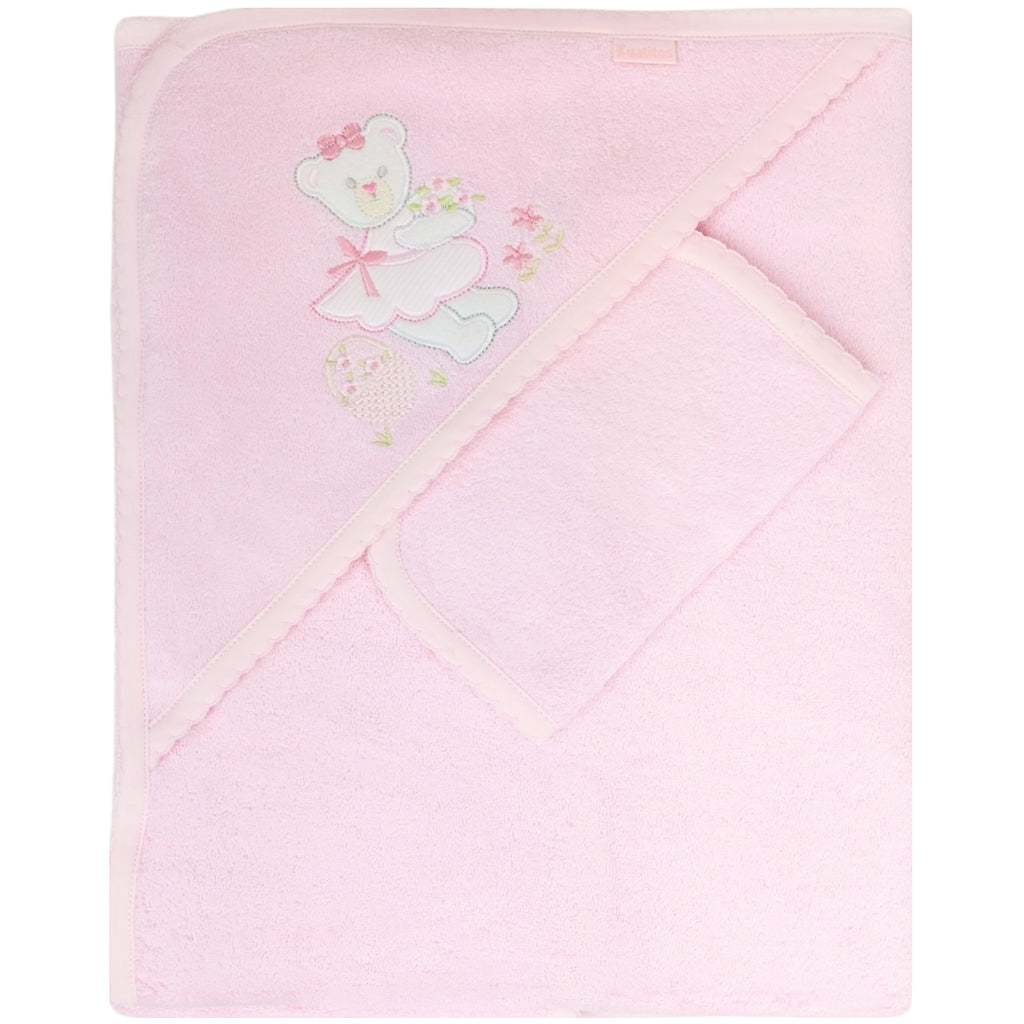 Toalla baño bebé - Osita v3 - Rosado