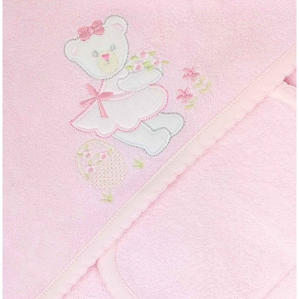 Toalla baño bebé - Osita v3 - Rosado