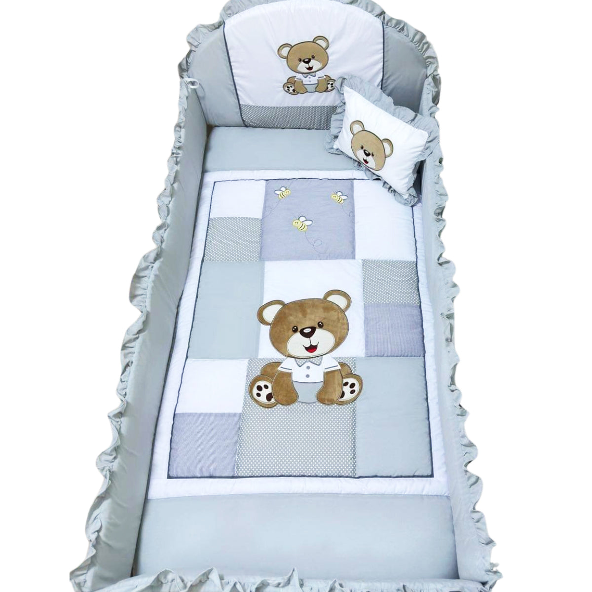 Set de cuna y Protector - Tradición - El Osito - Plomo