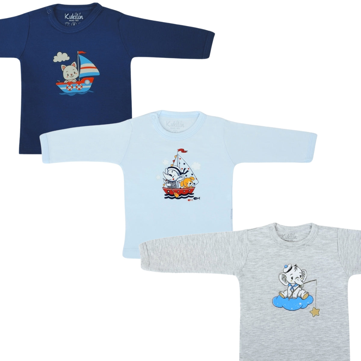 Pack 3 Polos mangas largas H4N10