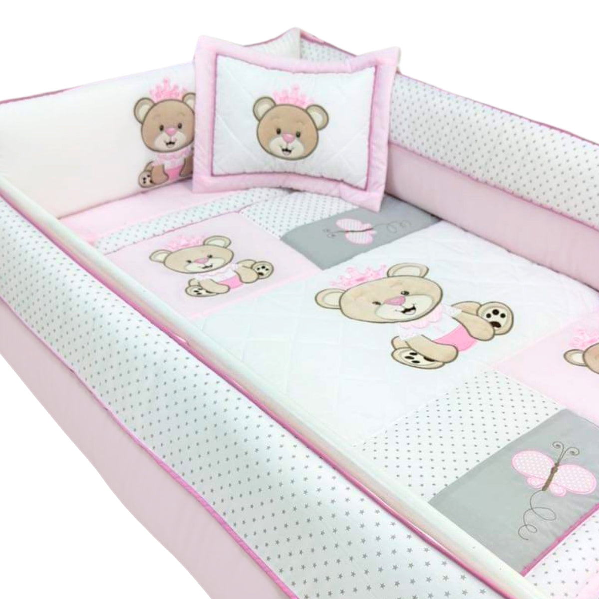 Set de Cuna y 4 protectores - Prestige - Osita Reina