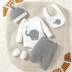 Conjunto ajuar de Bebé 6 Piezas - Elefante - Algodón